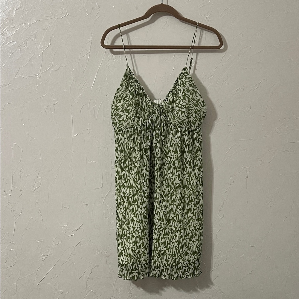Abercrombie & Fitch Green Leaf Print Mini Dress